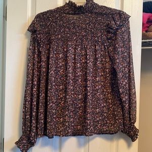 Ditsy Floral Turtleneck Blouse